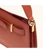 Sac à main Ines en cuir brique - 23,5x13,7x5,6 cm