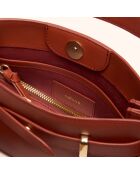 Sac à main Ines en cuir brique - 23,5x13,7x5,6 cm
