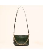 Sac bandoulière Emma en cuir forêt - 21,7x15x4,3 cm