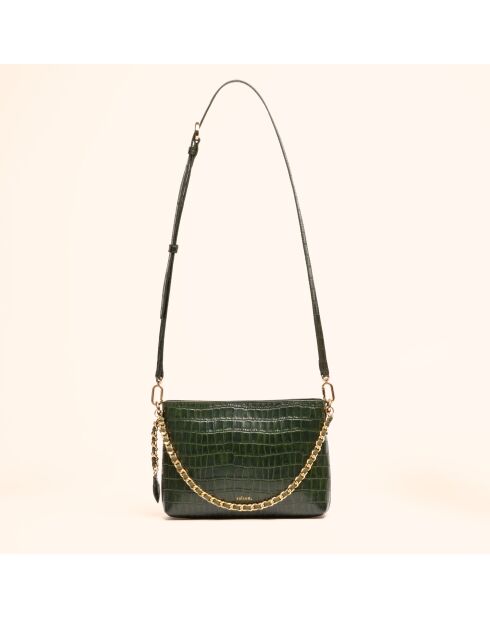 Sac bandoulière Emma en cuir forêt - 21,7x15x4,3 cm