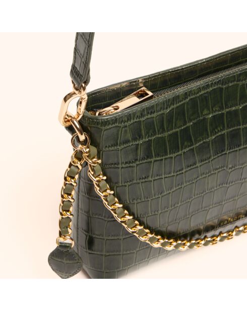 Sac bandoulière Emma en cuir forêt - 21,7x15x4,3 cm