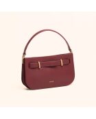 Sac à main Ines en cuir bordeaux - 23,5x13,7x5,6 cm