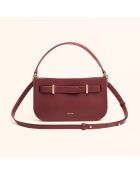 Sac à main Ines en cuir bordeaux - 23,5x13,7x5,6 cm