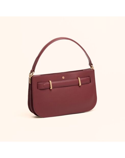 Sac à main Ines en cuir bordeaux - 23,5x13,7x5,6 cm