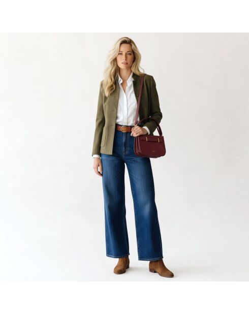 Sac à main Ines en cuir bordeaux - 23,5x13,7x5,6 cm