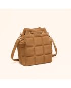 Sac seau Ninon en cuir camel - 25,2x20,4x13,3 cm