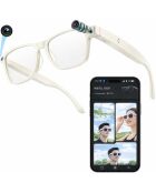 Futura Edition Multifunktions-Smart-Brille — weißer, matter Rahmen, klare Gläser