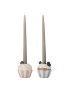 Set di 2 portacandele Chip multicolori - D.9 x H.9,5 cm