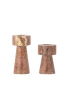 Set di 2 portacandele Anneli rosa - D.5 x H.7,5/P5 x H.10 cm