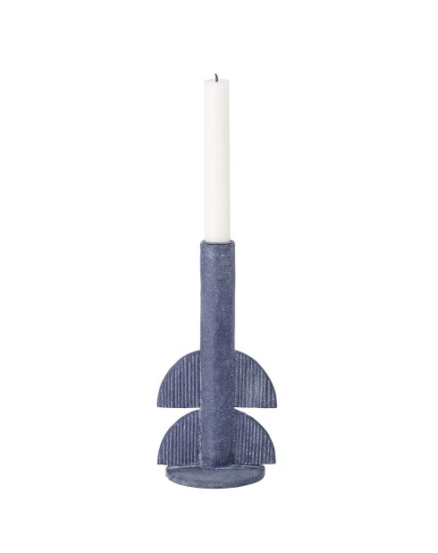 Candelabro azul Bess - L.11 x H.22 x l.9,5 cm