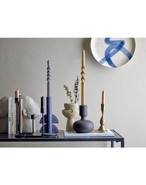 Candelabro azul Bess - L.11 x H.22 x l.9,5 cm