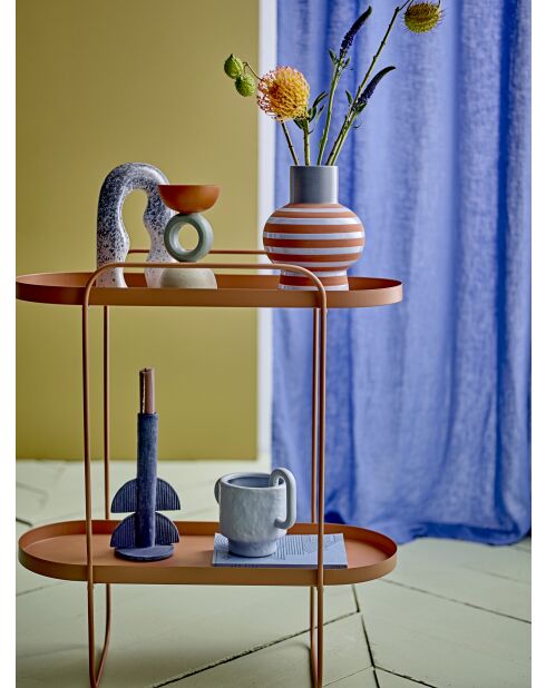 Candelabro azul Bess - L.11 x H.22 x l.9,5 cm