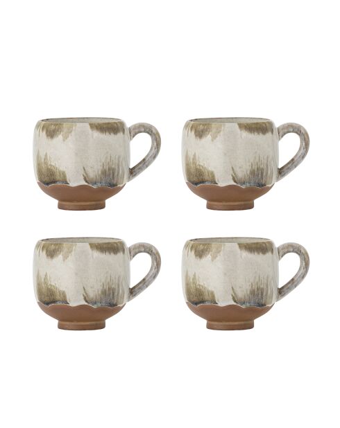 Lot de 4 Tasse Jade nature - D.9,5 x H.8,5 cm