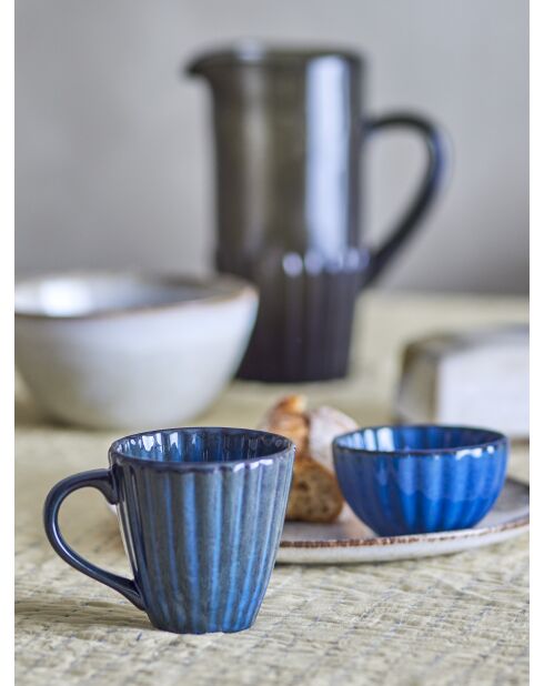 6 blaue Latina-Schalen - D.9 x H.5 cm