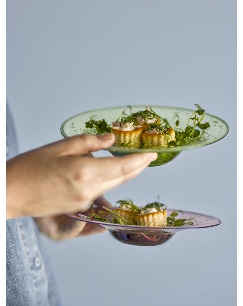 Set mit 2 mehrfarbigen Sunil-Tellern - D.19,5 x H.3 cm
