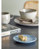 Set mit 6 blauen Safie-Tellern - D.15 x H.2 cm