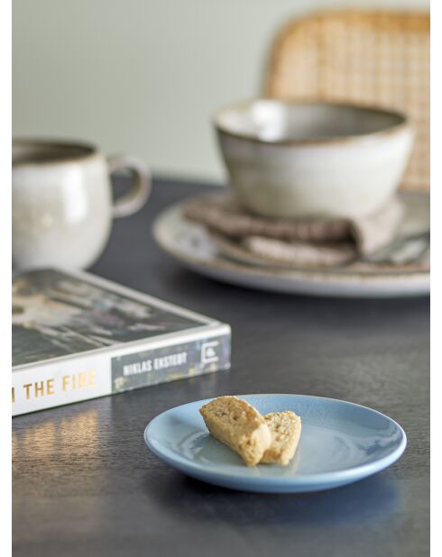 Set mit 6 blauen Safie-Tellern - D.15 x H.2 cm
