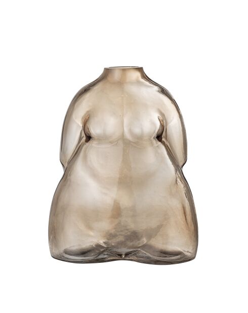 Bruine vaas Evie - L.15 x H.19 x L.11,5 cm
