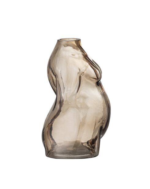 Bruine vaas Evie - L.15 x H.19 x L.11,5 cm