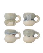 Lot de 4 Tasses Luna bleues - D.9 x H.10 cm