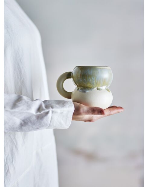 Lot de 4 Tasses Luna bleues - D.9 x H.10 cm