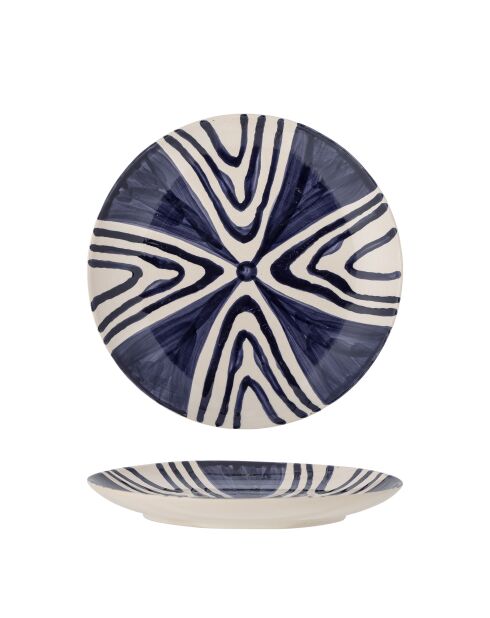 6 blaue Shama-Teller - D.20,5 x H.2,5 cm