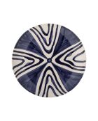 6 blaue Shama-Teller - D.20,5 x H.2,5 cm