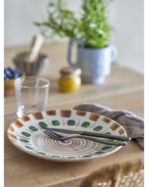 6 platos Shama multicolores - D.27 x H.4 cm