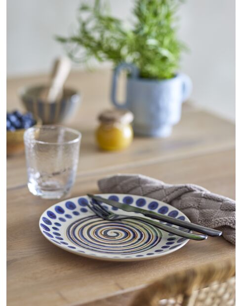 6 platos Shama multicolores - D.20.5 x H.2.5 cm