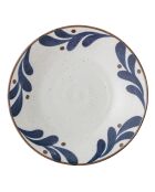 6 tiefe Teller mit blauem Kamelienmotiv - D.22 x H.4,5 cm