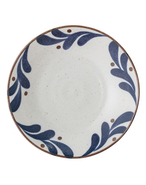6 tiefe Teller mit blauem Kamelienmotiv - D.22 x H.4,5 cm