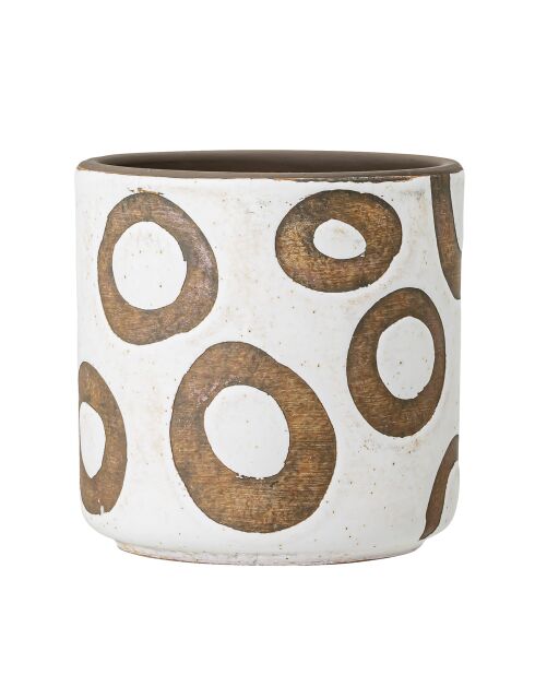 Pot de fleurs décoratif Avo blanc - D.12 x H.12 cm