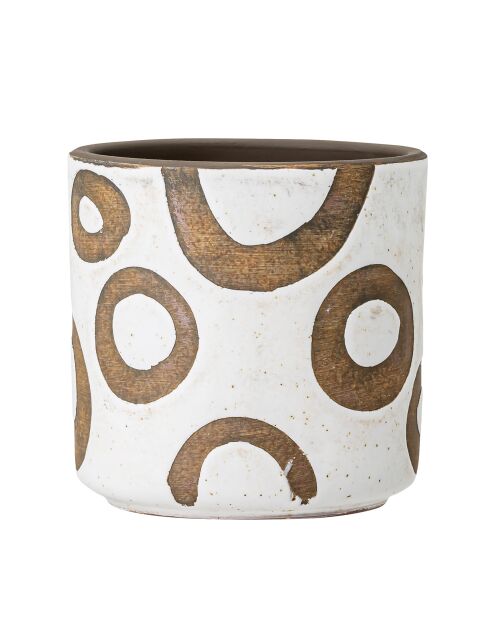 Pot de fleurs décoratif Avo blanc - D.12 x H.12 cm
