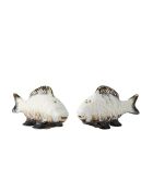 Salière et poivrière Chase blanches - L.8,5 x H.4,5 x l.4 cm
