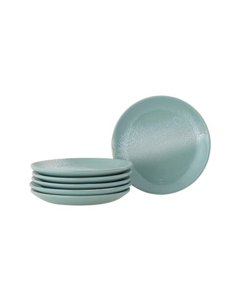 Set mit 6 grünen Safie-Tellern - D.15 x H.2 cm