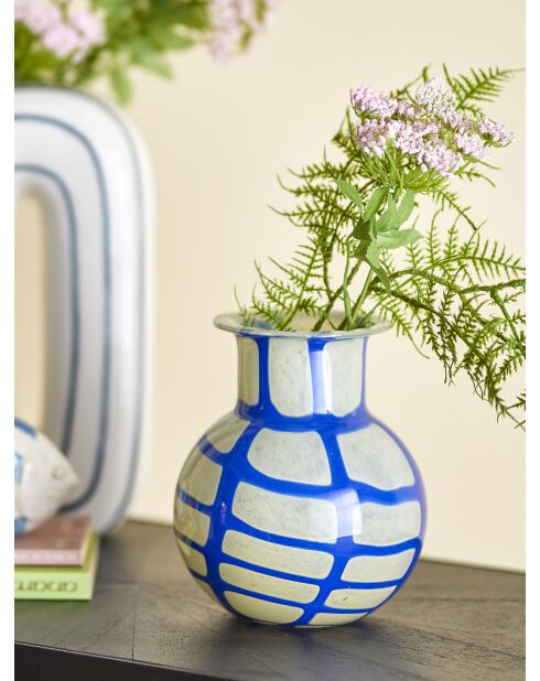 Vase Kiran bleue - D.16 x H.19 cm