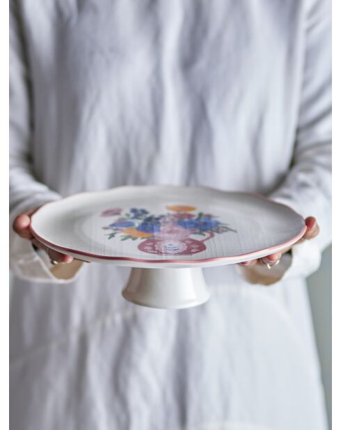 Plateau à gâteau Dorothy multicolore - D.28 x H.9 cm