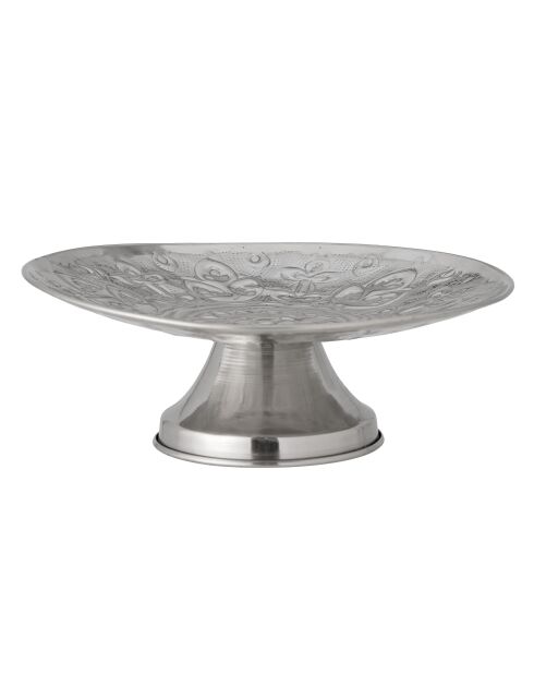 Plateau Litha argenté - D.25 x H.9,5 cm