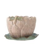 Pot de fleurs avec soucoupe Jaylee rose - D.18,5 x H.13,5 cm