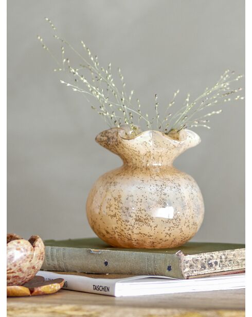 Thebe orange Vase - D.12 x H.12 cm
