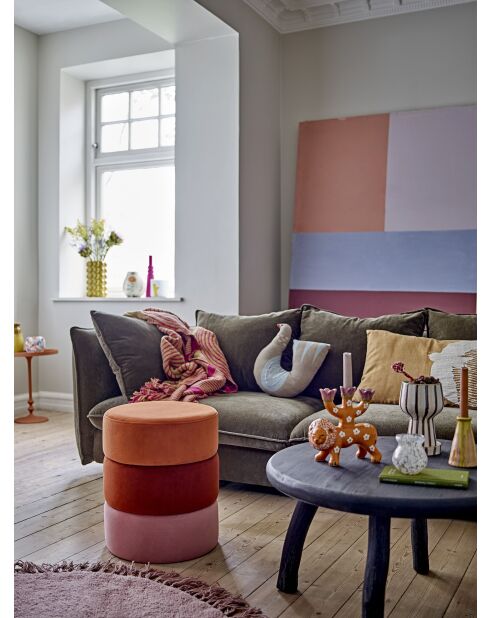 Pouf Bilbao orange - D.37 x H.45 cm