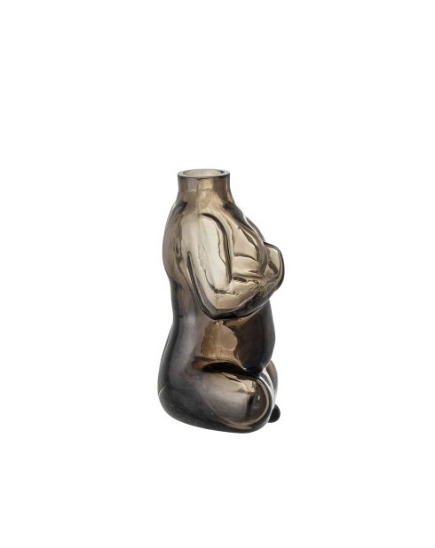 Elze bruine vaas - L.12 x H.12,5 x L.6,5 cm