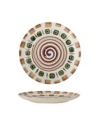 6 mehrfarbige Shama-Teller - D.20,5 x H.2,5 cm