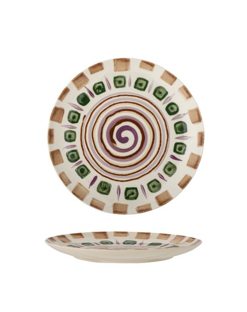 6 mehrfarbige Shama-Teller - D.20,5 x H.2,5 cm