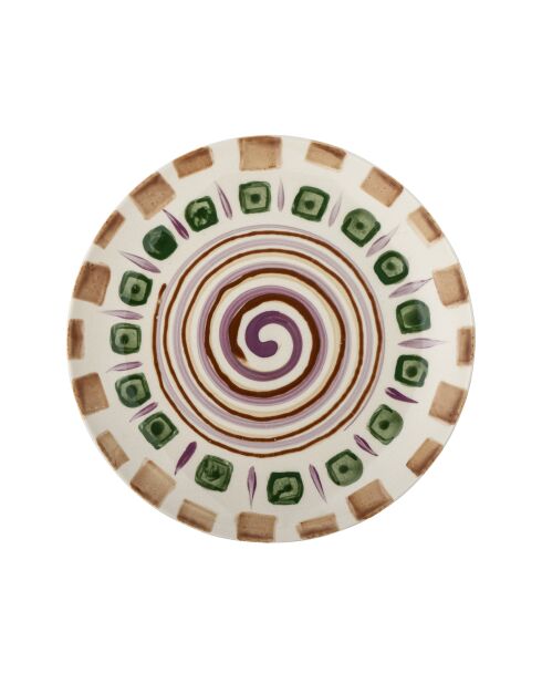 6 mehrfarbige Shama-Teller - D.20,5 x H.2,5 cm