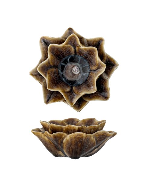 Bougeoir Dinah brun - D.12 x H.5,5 cm