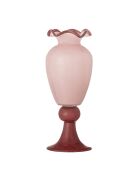 Rosafarbene Vase mit Rüschen - D.14 x H.34 cm