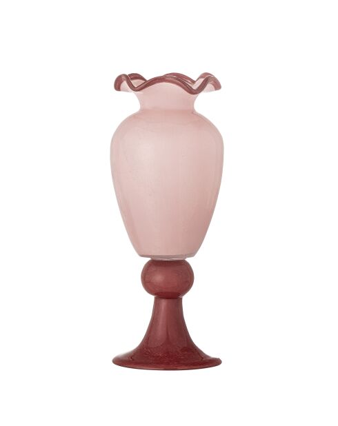 Roze vaas met franjes - D.14 x H.34 cm