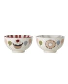 Set van 2 veelkleurige Darby schalen - D.13,5 x H.7,5 cm