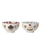 Set van 2 veelkleurige Darby schalen - D.13,5 x H.7,5 cm